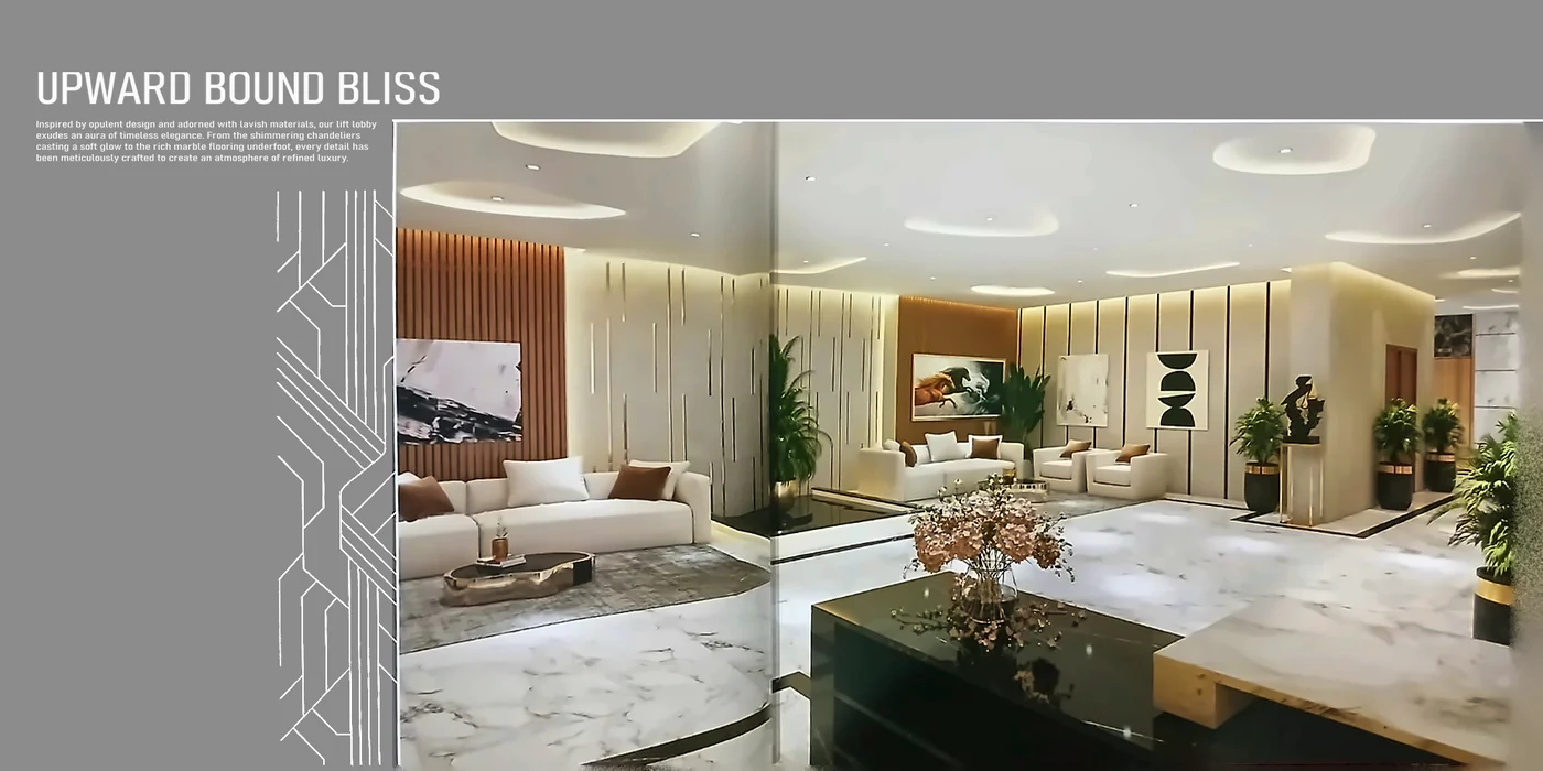 Samrina Builders: Square brochure, gold on the cover, upward bound bliss