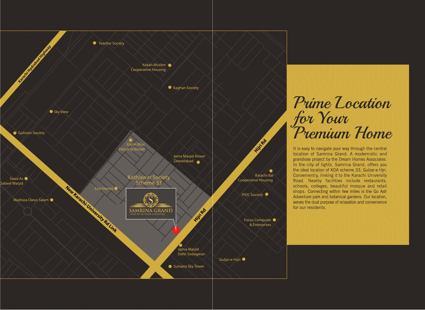 Samrina Builders: Samrina Grand brochure, prime location for your premium home